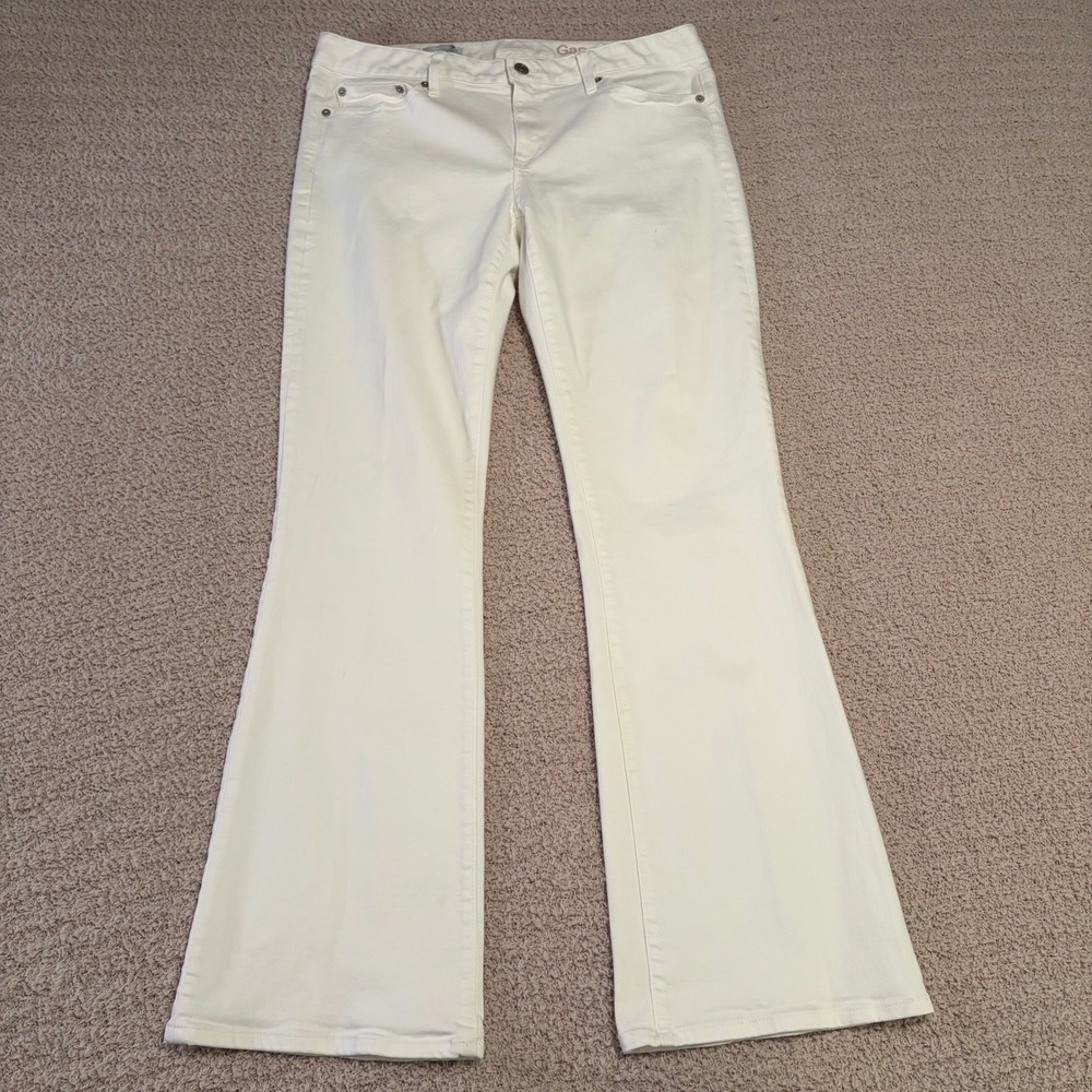 Gap 1969 Long and Lean White Flare Jeans Stretch Denim Womens 30 - Picture 2 of 8